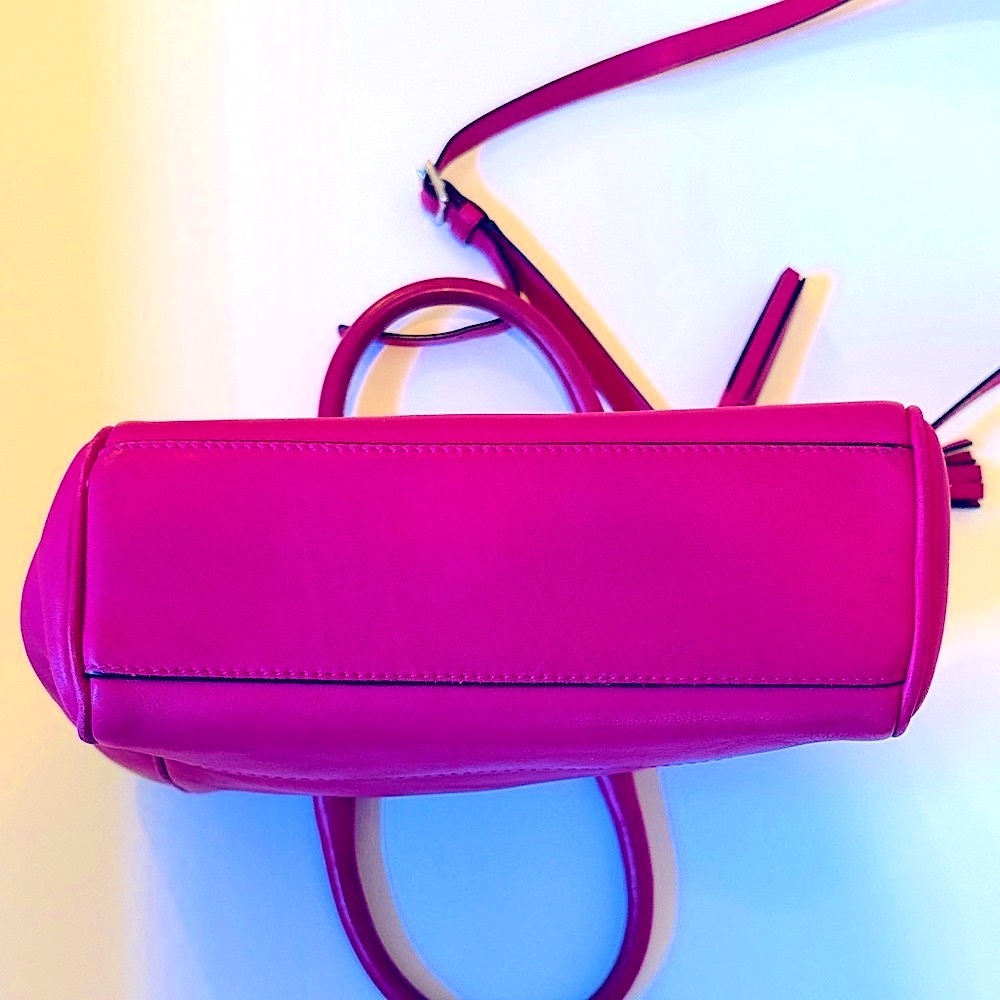 Coach Tanner Tassel Fuchsia Leather Shoulder/Crossbody Bag - Like New! - Picture 12 of 15